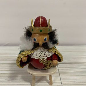 Vintage Steinbach Mini Wood Viking King Figure Imperfect